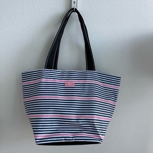 Scout Overnighter Bag in Blue + Pink Stripe - Like New!